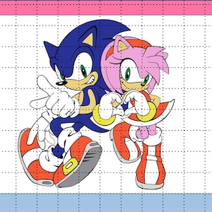 Sonic & Amy PNG Colour/Outline Sonic The Hedgehog Amy Rose
