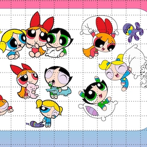 Powerpuff Girls Bundle 2 Archivos PNG para dormir Burbujas dibujadas a mano Flor Buttercup