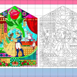 Beauty & The Beast Stained Glass PNG Belle Beast Finale