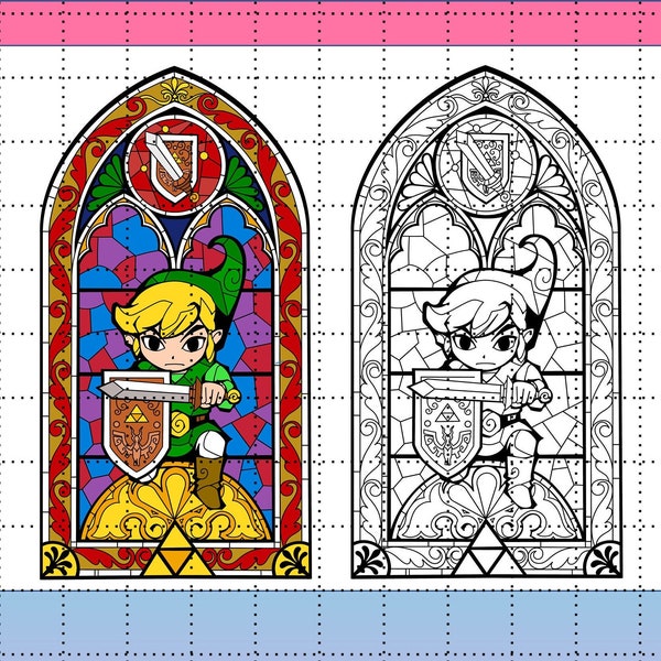 Zelda Stain Glass Window - Etsy