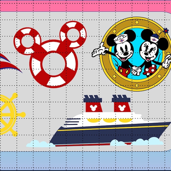 Mickey Minnie Cruise PNG Files Minnie Mouse Mickey Mouse - Perfect For Bunting, Magnets Or Stickers