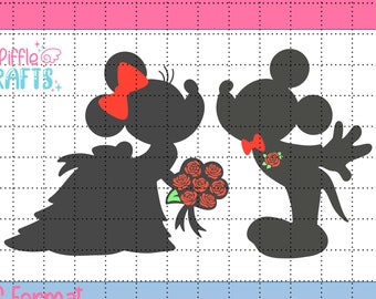 Mickey and Minnie Wedding SVG / PNG Bride & Groom