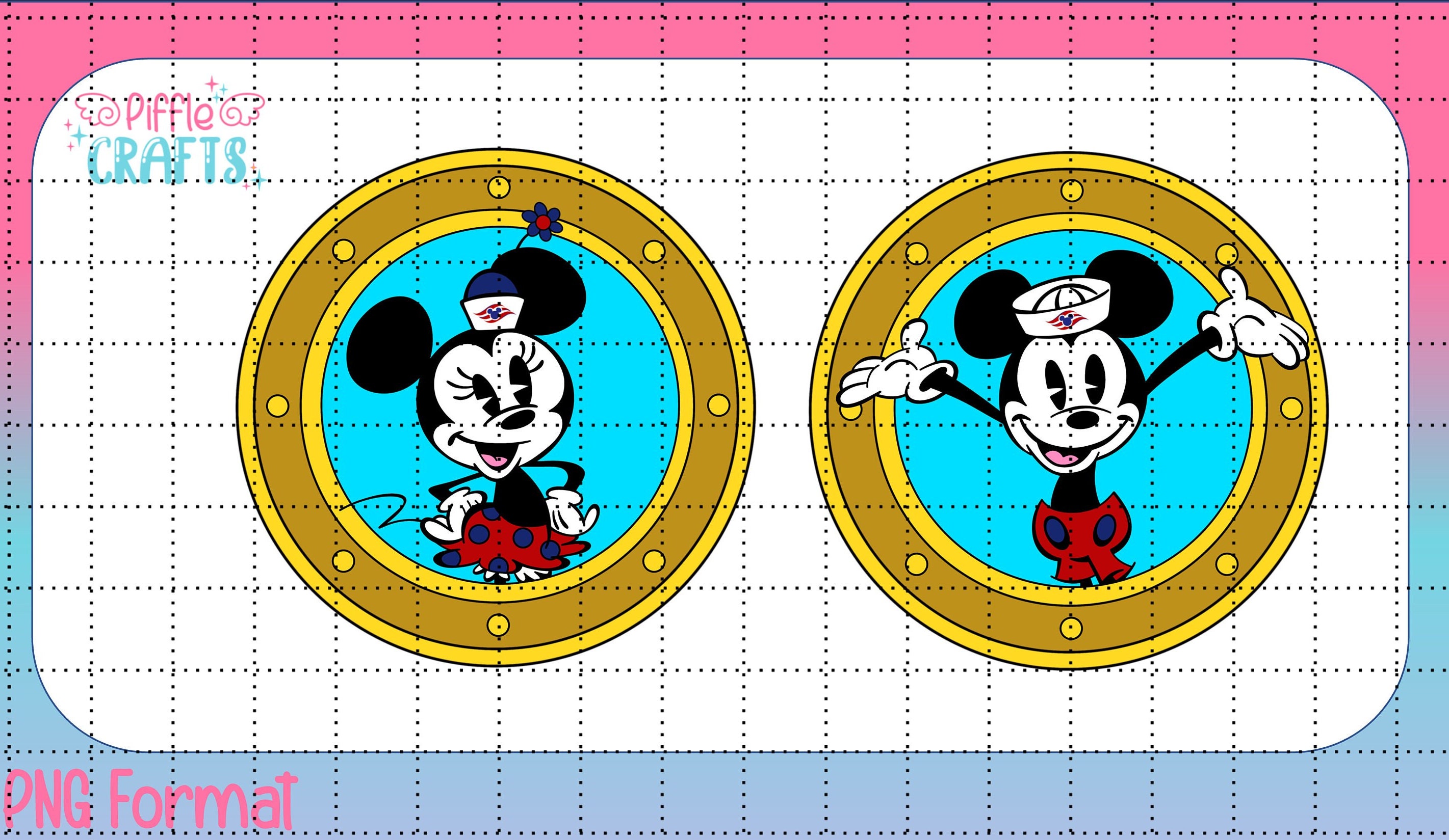 Mickey Minnie Cruise Porthole PNG Files Minnie Mouse Mickey - Etsy