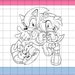 Sonic & Amy PNG Colour/outline Sonic the Hedgehog Amy Rose - Etsy
