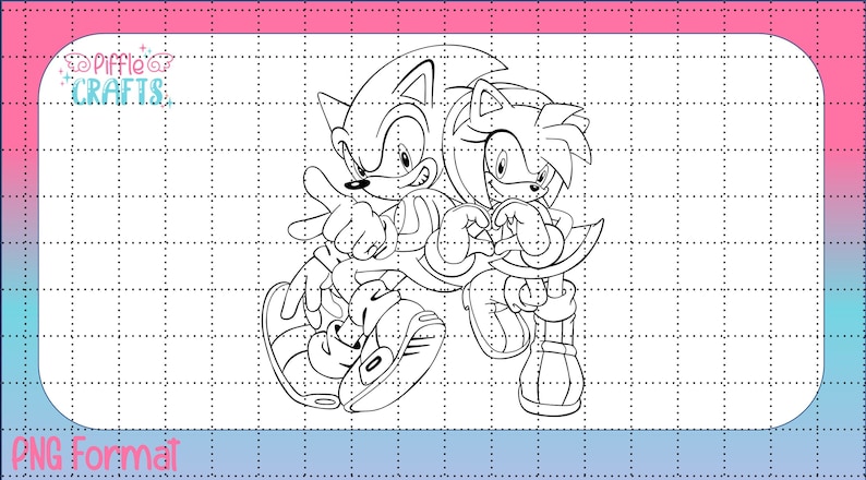 Sonic & Amy PNG Colour/outline Sonic the Hedgehog Amy Rose - Etsy