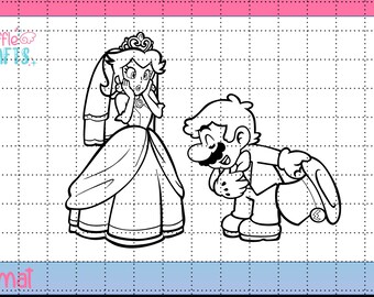 Mario & Princess Peach Wedding PNG - Etsy