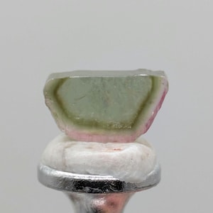 Green Elbaite Tourmaline Slice, 2.4 carats, Tourmaline King Mine, Pala, California