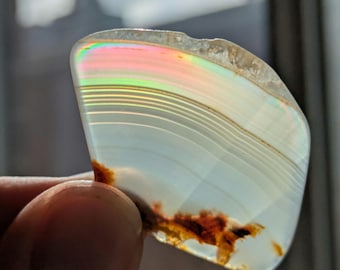 Montana Rainbow Iris Agate, 5.75 grams, Polished Slice