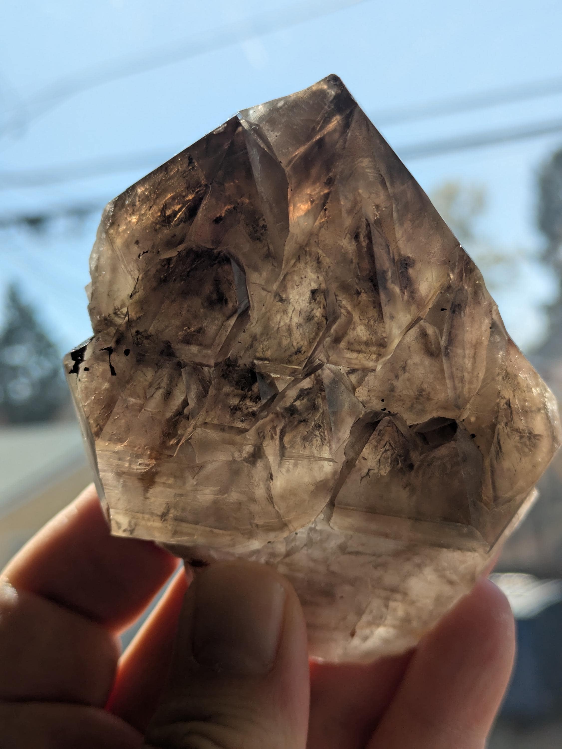 ナミビア、エロンゴ地方の大型エレスチャルスモーキークォーツ