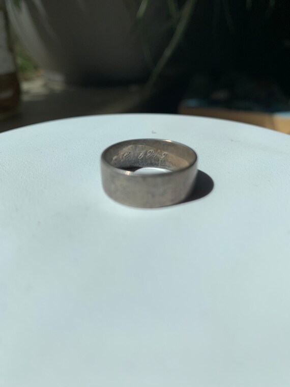 True Vintage Sterling Silver Ring | Inscribed "Y.… - image 4