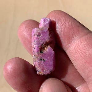 Double-Terminated Ruby Crystal with Amphibole, Tanzania, 8.1g