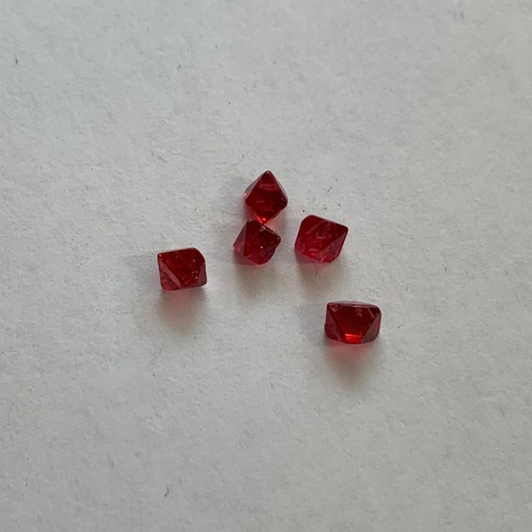 Red Spinel Crystals | Mansin, Burma | 1.25 carats total | 5 pieces