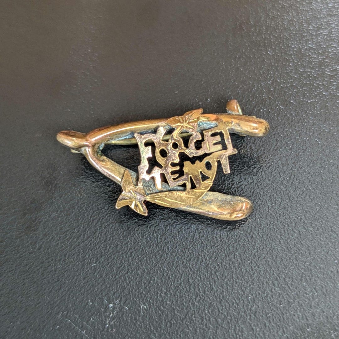 Antique Forget-me-not Wishbone Pin, Pre-wwii Sweetheart Pin - Etsy
