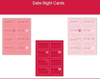 Date Night Card, Valentine's Day Date Night Card, Romantic Coupon Book Gift, Gift for Her, Gift for Him, Valentine's Day Coupon Book Gift