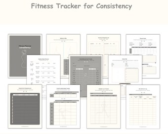 Fitness Tracker for Consistency, Healthy Living Tracker, Water Tracker, Healthy Eating, Exercise Tracker, Weight Loss Tracker, Sleep Tracker