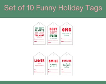 Humorous Holiday Gift Tags, Funny Christmas Gift Tags, Christmas Gift Tags, Joking Gift Tags