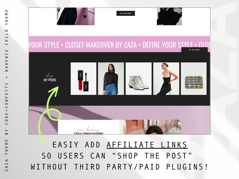 affiliate marketing wordpress template for bloggers and influencers - add your own links