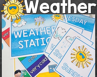 Dramatic Play Weather Station, Pretend Play, Classroom dramatic play, home dramatic play, preschool printable, kindergarten printable