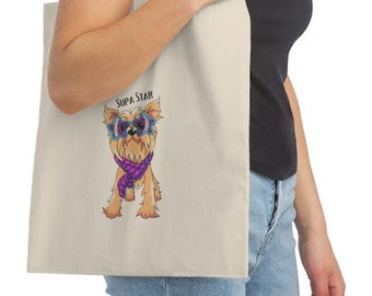 Yorkie Tote Bag Tote /  "Supa Star"