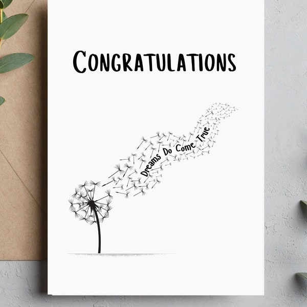 Congratulations Printable Greeting Card / Instant Download / Unlimited Prints / Great for Graduation, Weddings, Promotion, New Home, etc.