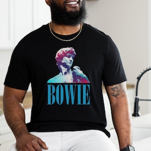 David Bowie T-Shirt, Tank, Statue of David Bowie, Bowie Tee, Womens shirt, mens shirt, david bowie art, Statue of david, Bowie lover gift