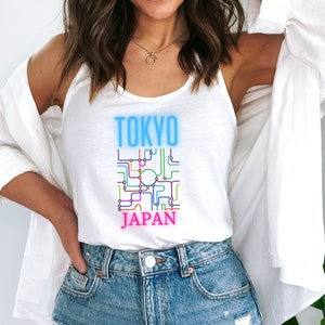 Tokyo Japan Tank Top | Tokyo Subway | Neon Tokyo Tank Top