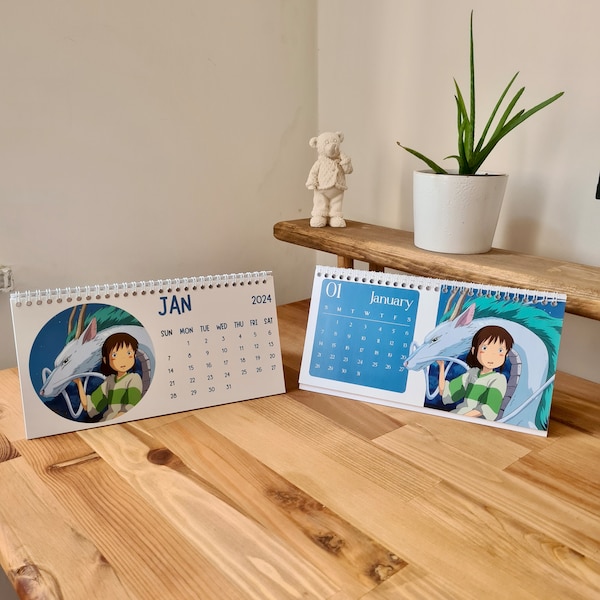 Studio Ghibli Calendar, Calendar 2024, Spirited Away desk Calendar, Japanese Anime Desk Calendar, Anime Ghibli Decor Gift, new year calendar