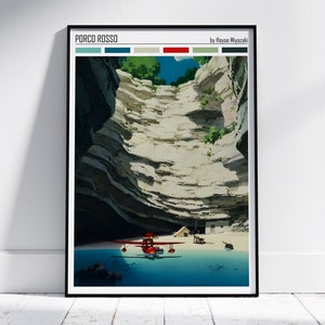 Porco Rosso Poster, Studio Ghibli Druck, Studio Ghibli Poster, Porco Rosso Druck, Anime Poster, Hayao Miyazaki Film, Chihiros Reise ins Zauberland, Wandkunst