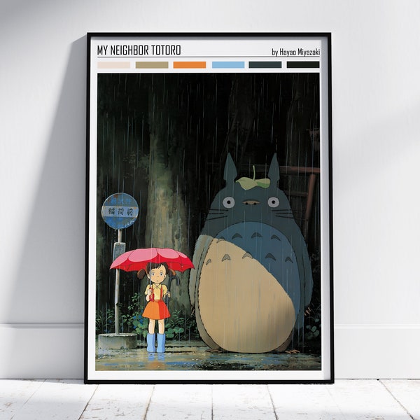 Mijn buurman Totoro Poster, Totoro Poster, Studio Ghibli Print, Studio Ghibli Poster, Wall Art Anime Poster, Hayao Miyazaki film, Totoro