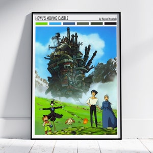 Howl's Moving Castle Poster, Studio Ghibli Poster, Studio Ghibli Print, Wall Art Anime Poster, Hayao Miyazaki, Howl's Moving Castle Wall Art