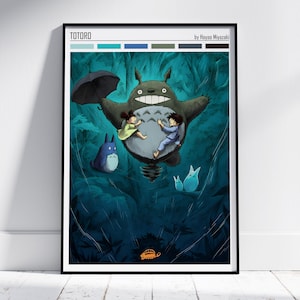 Totoro Poster, My Neighbour Totoro Poster, Studio Ghibli Print, Studio Ghibli Poster, Wall Art Anime Poster, Hayao Miyazaki Movie, Totoro