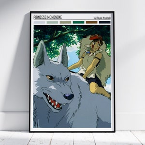 Princess Mononoke Poster, Studio Ghibli Print, Studio Ghibli Poster, Wall Art Anime Poster, Hayao Miyazaki, Princess Mononoke Wall Art