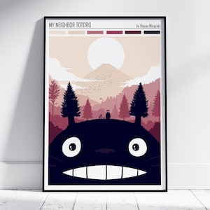 My Neighbour Totoro Poster, Studio Ghibli Poster, Totoro Print, Studio Ghibli Print, Totoro, Hayao Miyazaki Movie, Wall Art Anime Poster