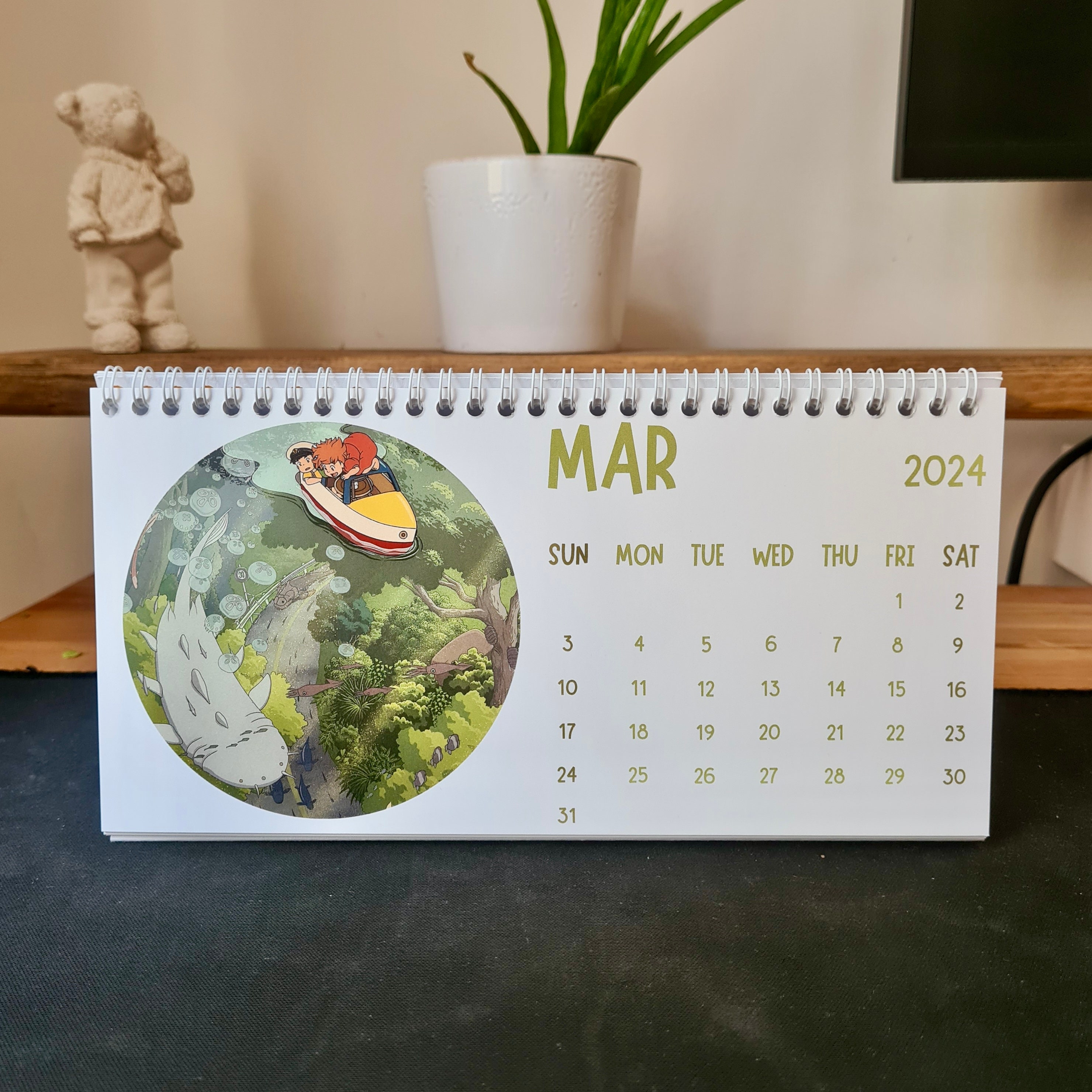 Studio Ghibli Calendar Calendar 2024 Spirited Away Desk Etsy UK