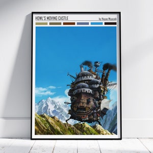 Howl&#39;s Moving Castle Poster, Studio Ghibli Poster, Studio Ghibli Print, Wall Art Anime Poster, Hayao Miyazaki, Howl&#39;s Moving Castle Wall Art