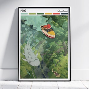 Poster di Ponyo, Stampa Studio Ghibli, Poster Studio Ghibli, Stampa Ponyo, Poster Anime da Parete, Film di Hayao Miyazaki, Arte da Parete di Spirited Away