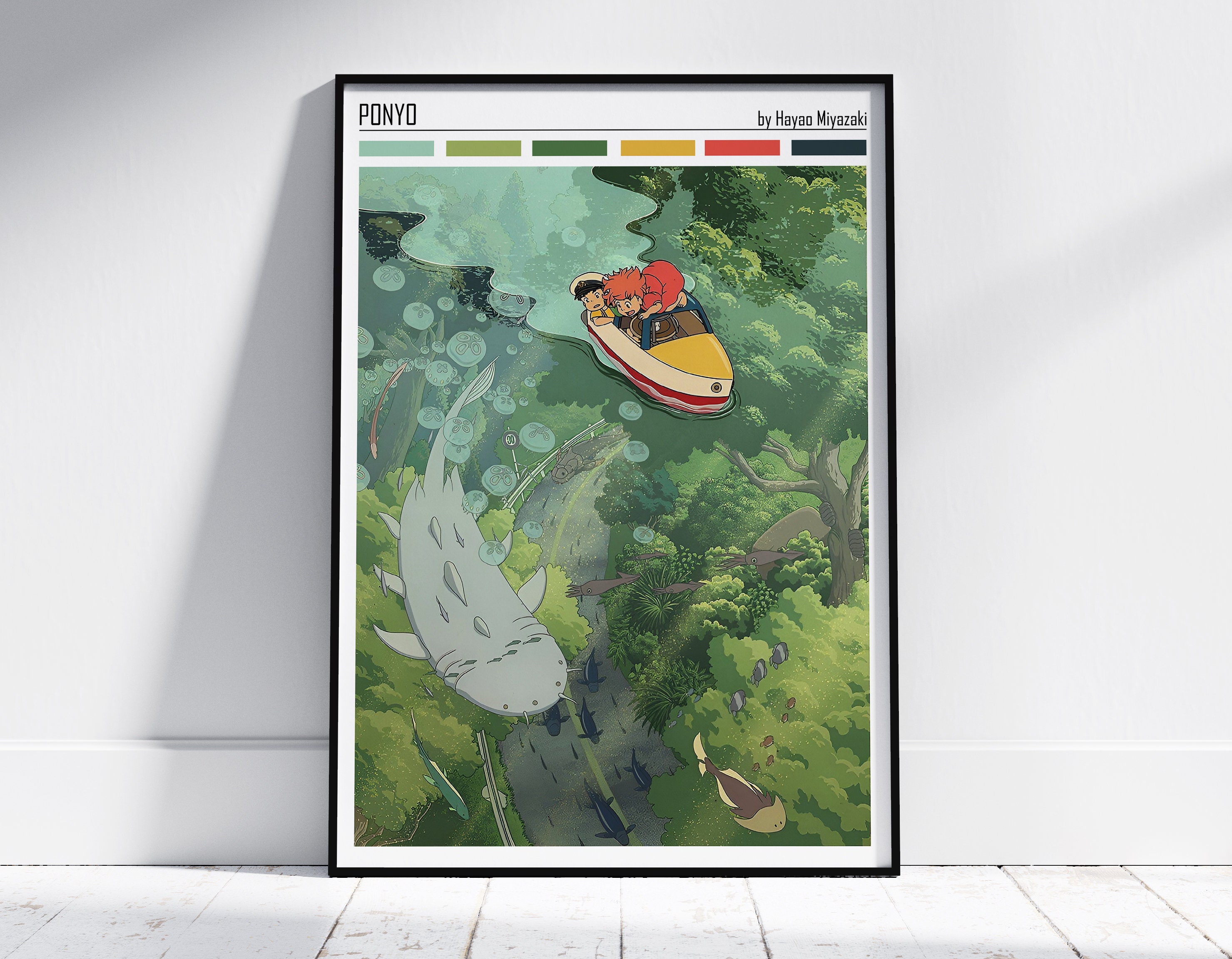 Ponyo Poster, Studio Ghibli Print, Studio Ghibli Poster, Ponyo Print, Wall Art Anime Poster, Hayao Miyazaki Movie, Spirited Away Wall Art
