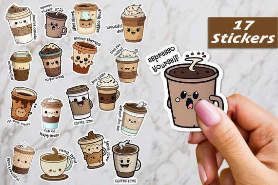 Coffee Stickers  Drink Sticker Bundle