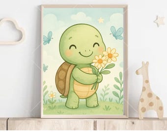 Cute turtle picture children's wall art