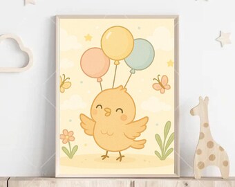 Cute bird picture with soft pastel colours