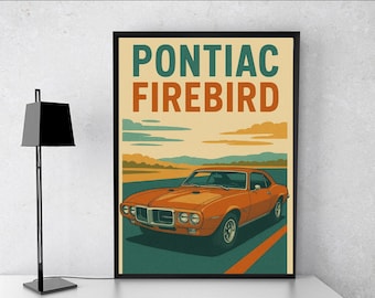 Retro Pontiac Firebird digital download poster
