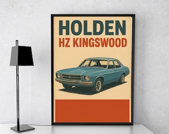 Retro Holden HZ Kingswood digital download poster