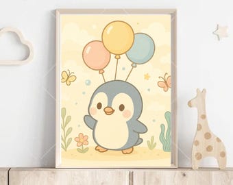 Cute Penguin children's wall art
