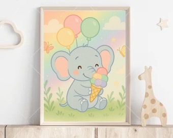 Cute elephant wall art