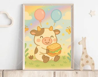 Cute Cow children's wall art