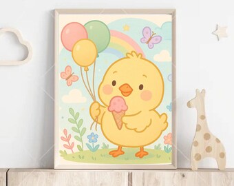 Cute Chicken children's wall art