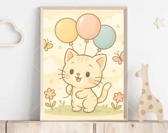Cute kitten children's wall art