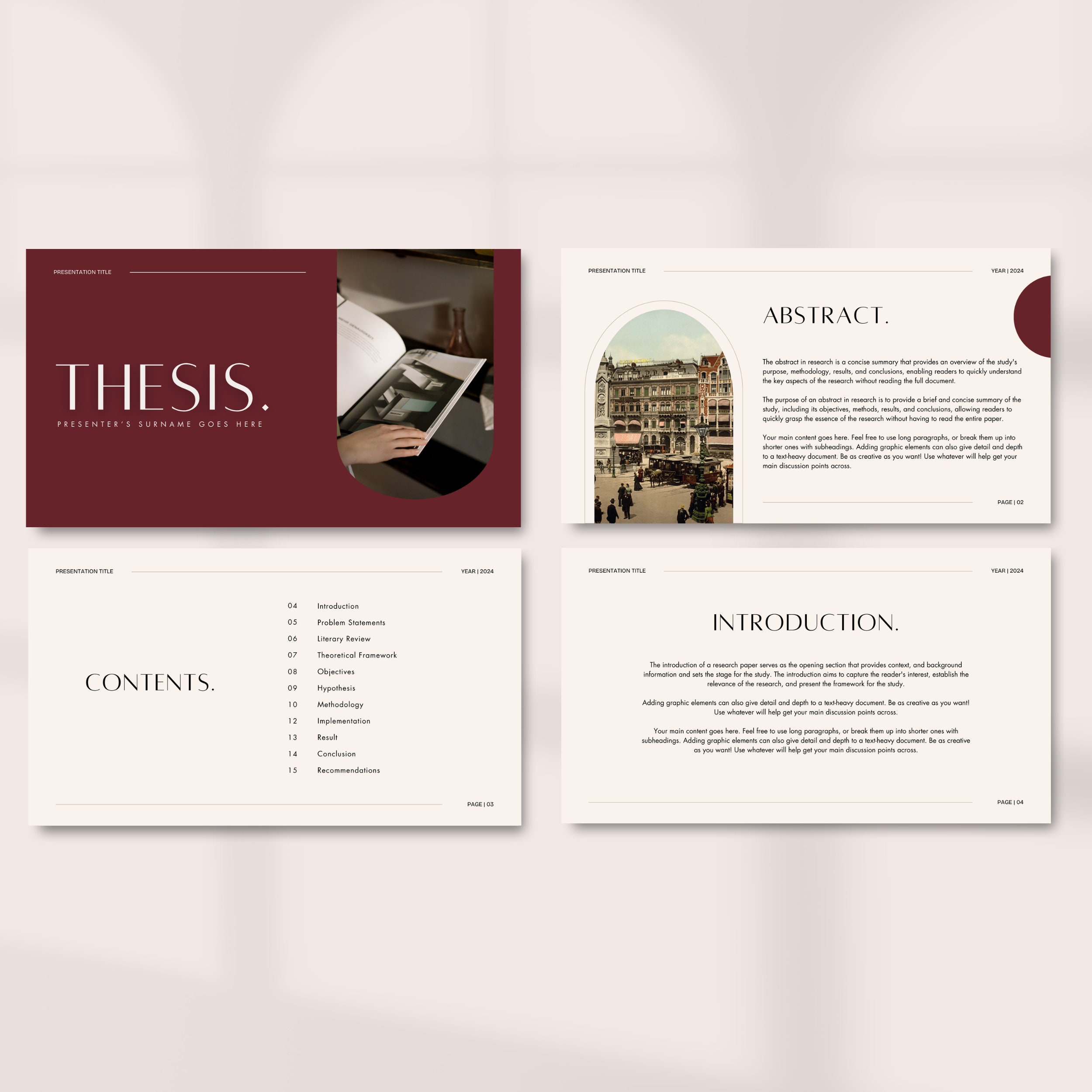 Powerpoint Presentation Template Thesis Defense Slide Deck Customizable ...