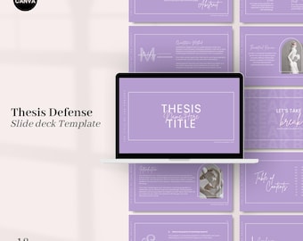 Plantilla de presentación para defensa de tesis / Diapositivas editables de Canva