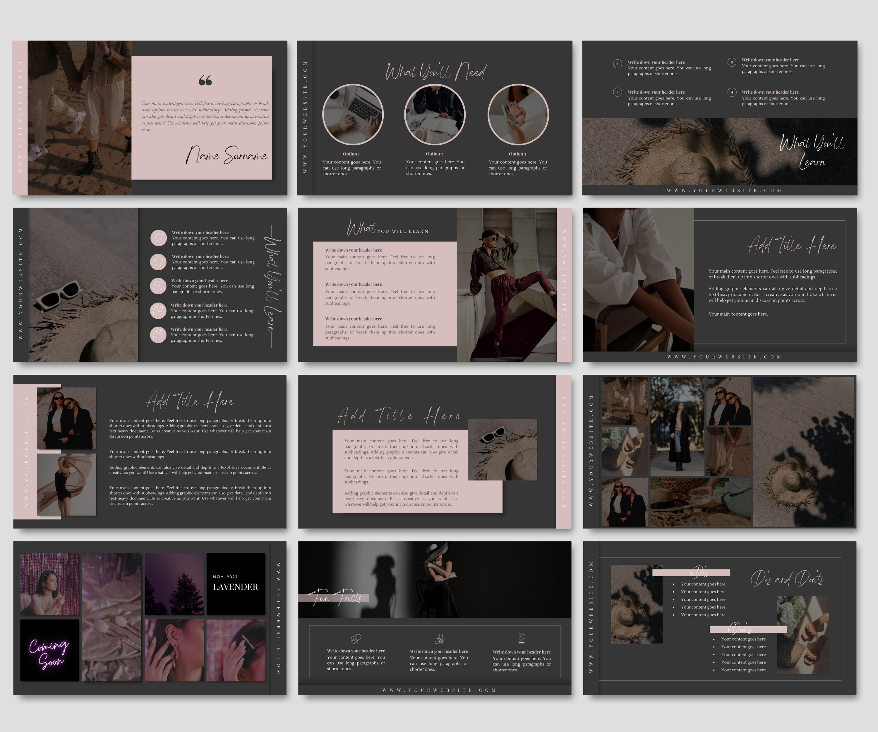 Canva Slide Deck Template Editable Canva Presentation Template Course ...